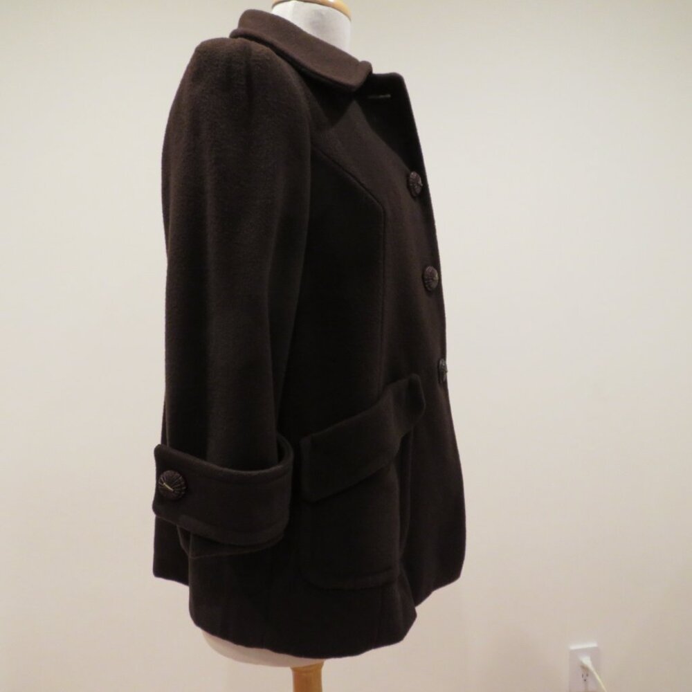 Women Medium Brown Wool Blend Coat Zara Basic Sho… - image 6